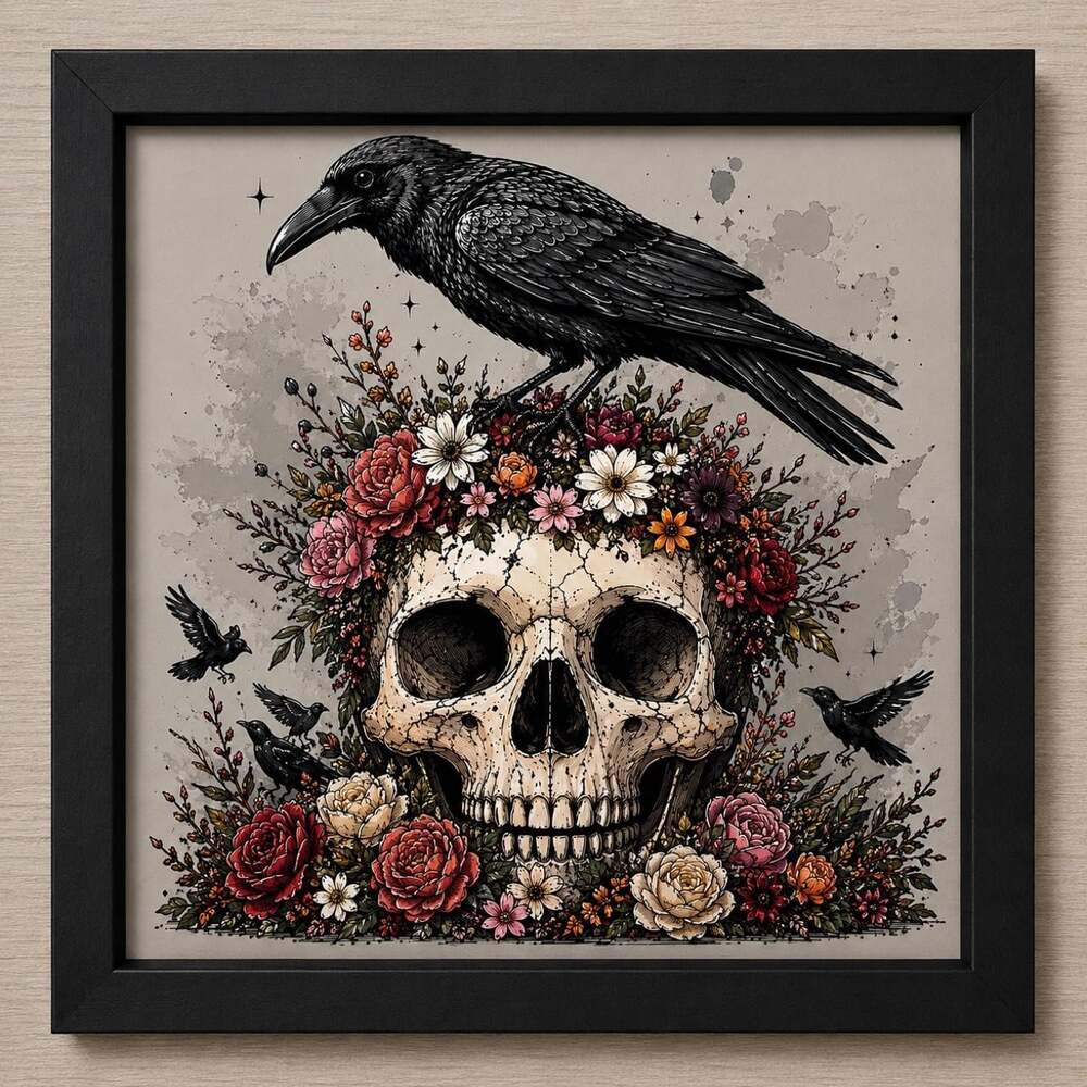 8 X 8 Black Framed Raven Ab 99
